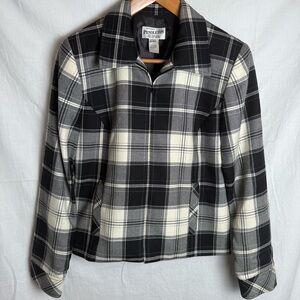 Vintage Pendleton Black and Cream Wool Jacket